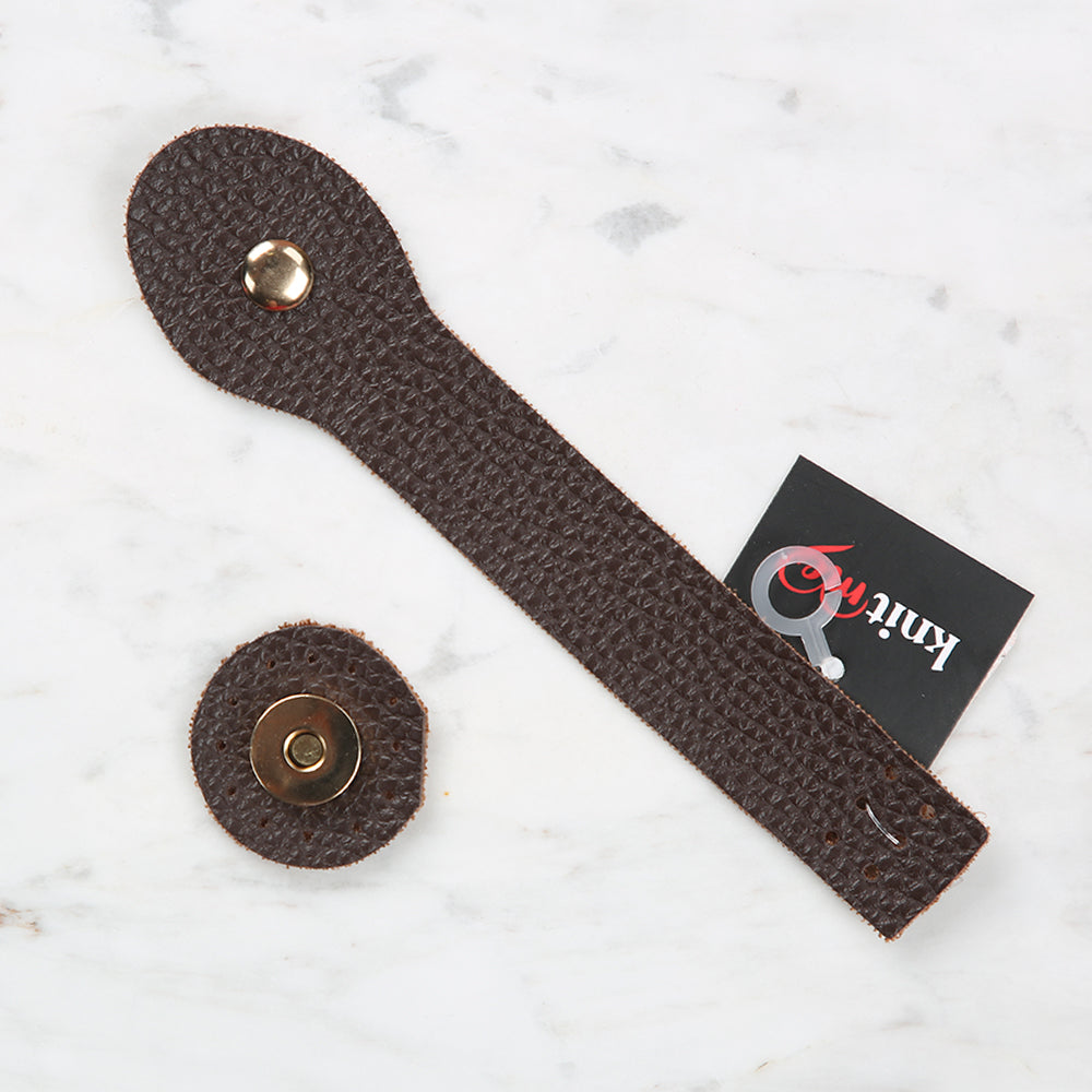 Knitme Çıtçıtlı Çanta Kapağı 2,5x17 cm Kahverengi BA-0045