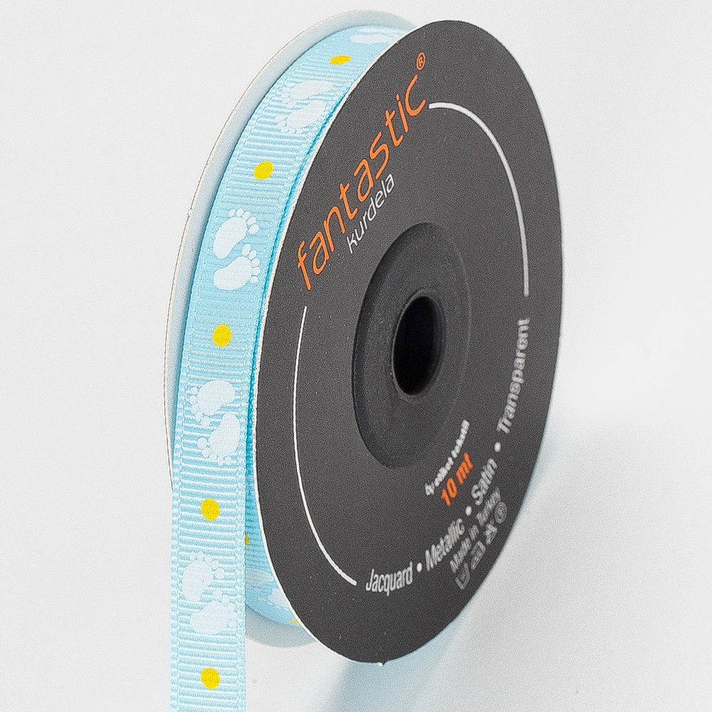 Fantastic 3x2mt. Mavi Bebe Ayak Baskılı Kurdele - 16679