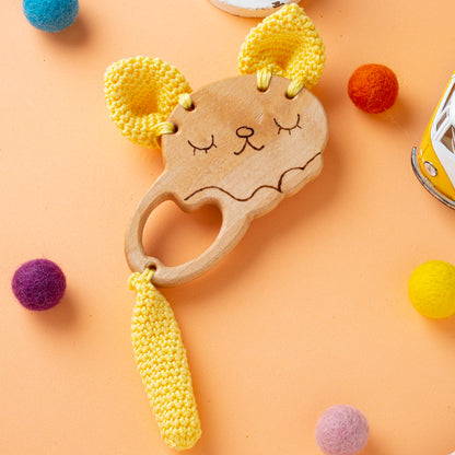 Hobi Baby Araba Figürlü Organik Ahşap Diş Kaşıyıcı - DK013