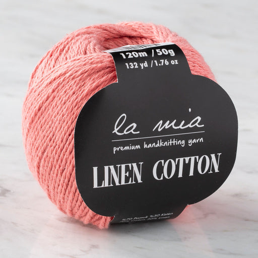 La Mia Linen Cotton Pembe El Örgü İpi - L198