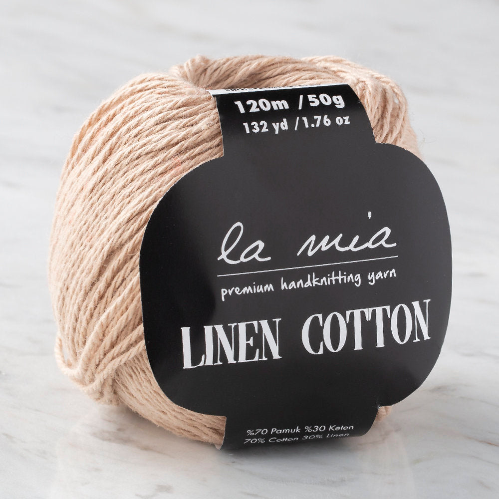 La Mia Linen Cotton Açık Kahverengi El Örgü İpi - L197