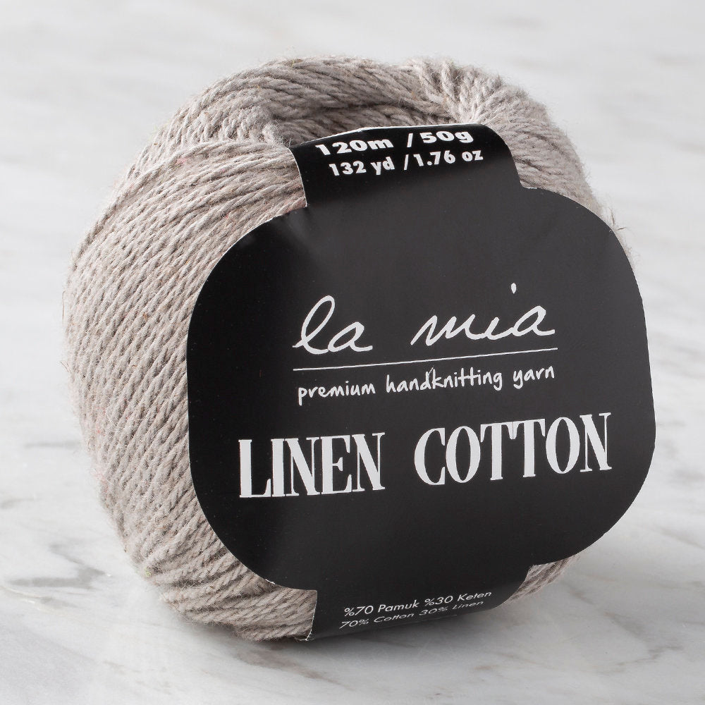 La Mia Linen Cotton Gri El Örgü İpi - L031