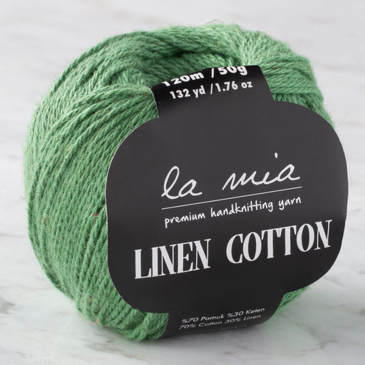 La Mia Linen Cotton Yeşil El Örgü İpi - L113