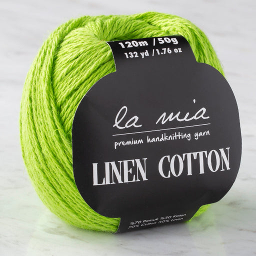 La Mia Linen Cotton Açık Yeşil El Örgü İpi - L186