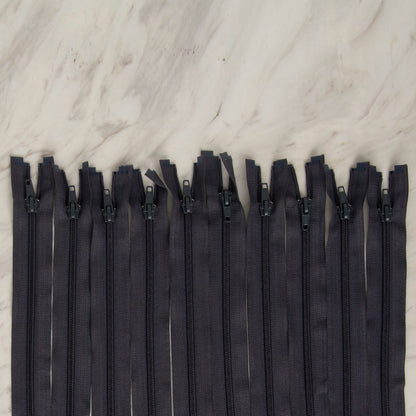 Loren 10 adet 50 Cm Gri Separe Naylon Fermuar