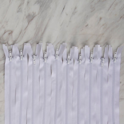 Loren 10 adet 70 Cm Beyaz Separe Naylon Fermuar