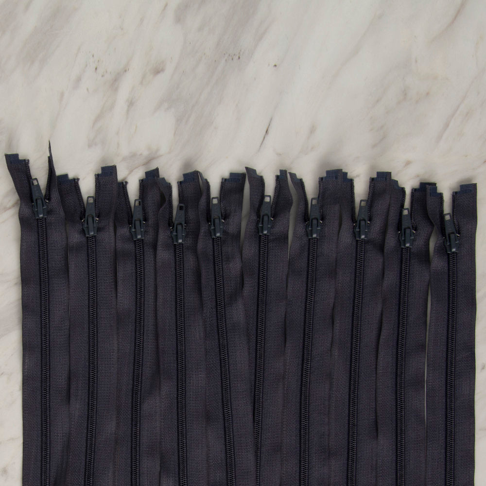 Loren 10 adet 80 Cm Gri Separe Naylon Fermuar