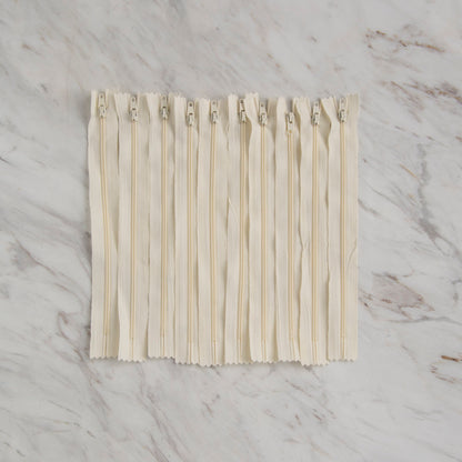 Loren 10 adet 20 Cm Krem Dipli Naylon Fermuar