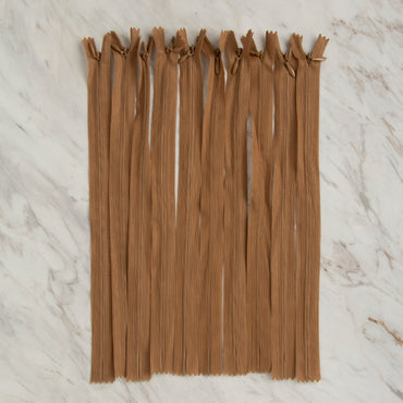 Loren 10 adet 30 Cm Açık Kahverengi Gizli Dipli Naylon Fermuar