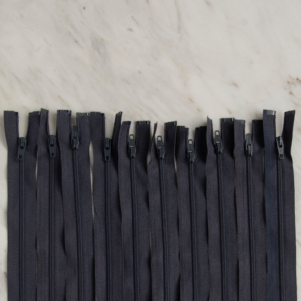 Loren 10 adet 30 Cm Gri Separe Naylon Fermuar