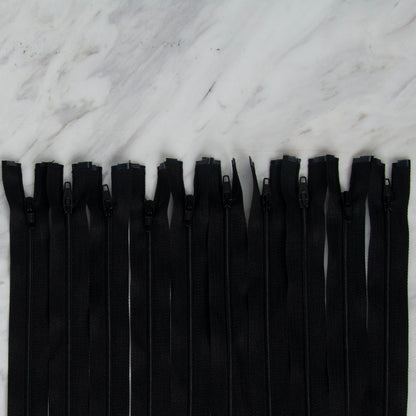 Loren 10 adet 60 Cm Siyah Separe Naylon Fermuar