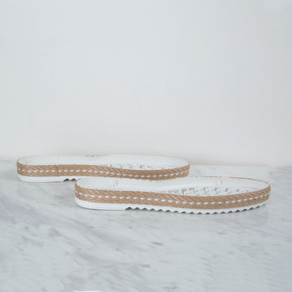 Loren Hasır Espadril / Ayakkabı Tabanı 36 Numara Beyaz