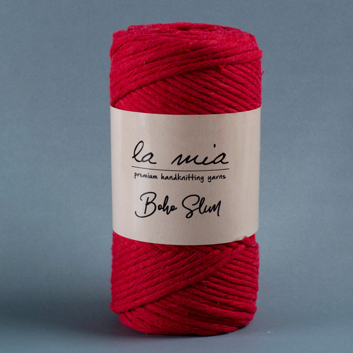 La Mia Boho Slim Kırmızı El Örgü İpi -L033