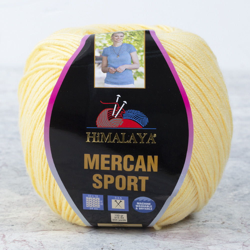 Himalaya Mercan Sport Bebe Sarı El Örgü İpi - 101-03