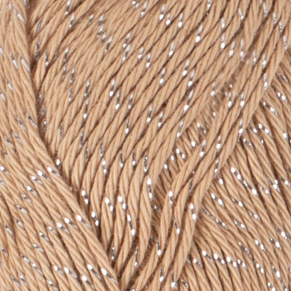 Smc Catania Glamour 50 gr Gümüş Simli Bej El Örgü İpi -00105