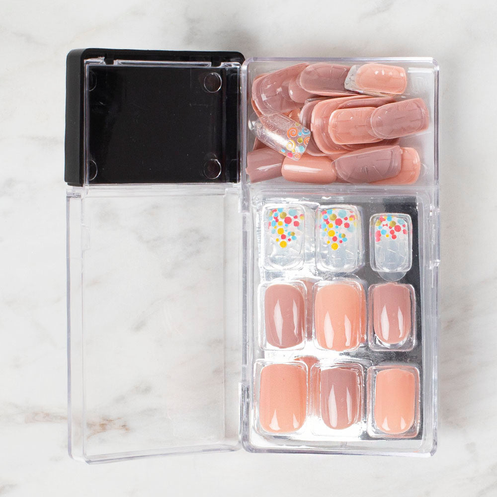 Arty Takma Tırnak Seti \ Şeffaf Renkli Balon Helezon