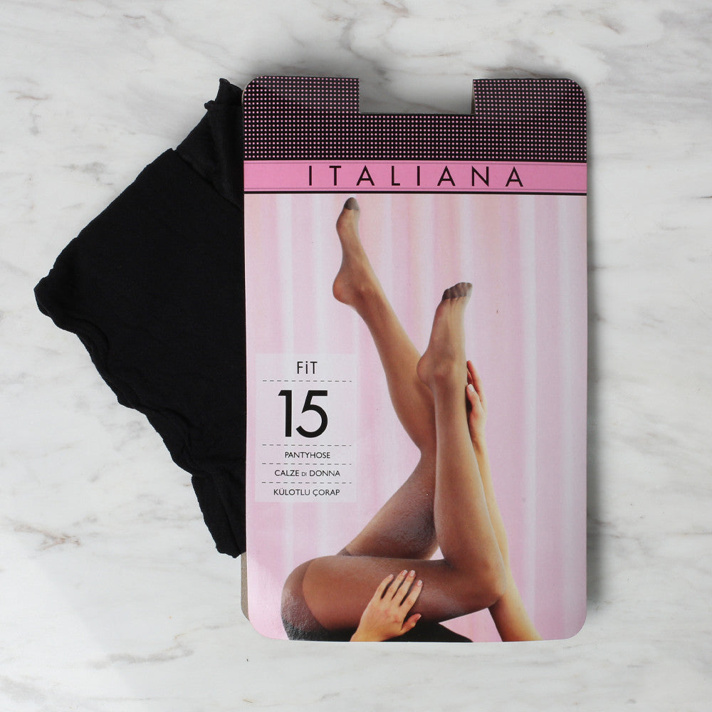 Italiana 108 Fit 15  Külotlu Çorap , Siyah, 500/3