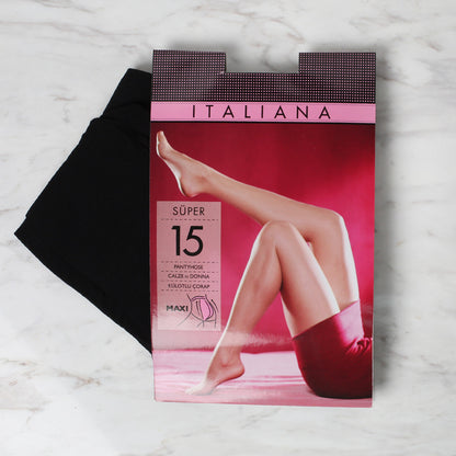 Italiana 1155 Süper 15 Maxi  Külotlu Çorap, Siyah, 500/5
