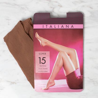 Italiana 1111 Süper 15  Külotlu Çorap, Koyu Ten, 38/3