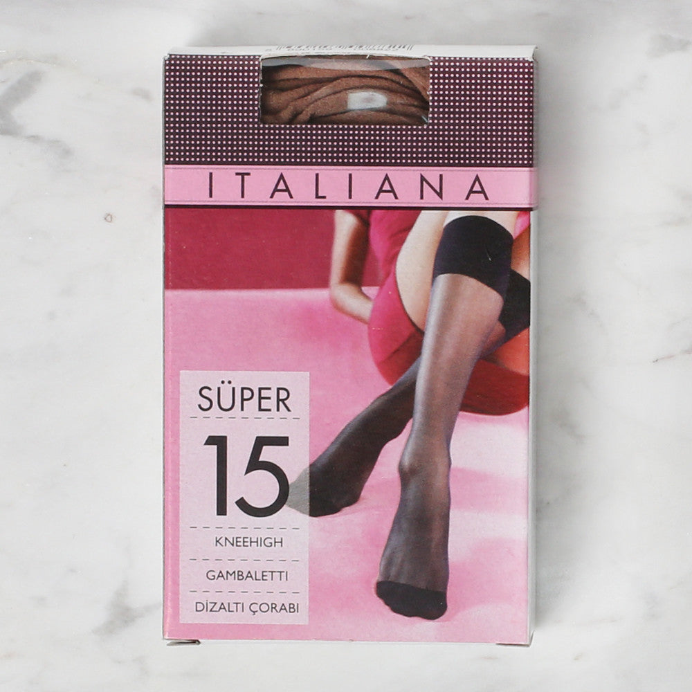 Italiana 1002 Süper Dizaltı Çorap, Koyu Ten, 38/0