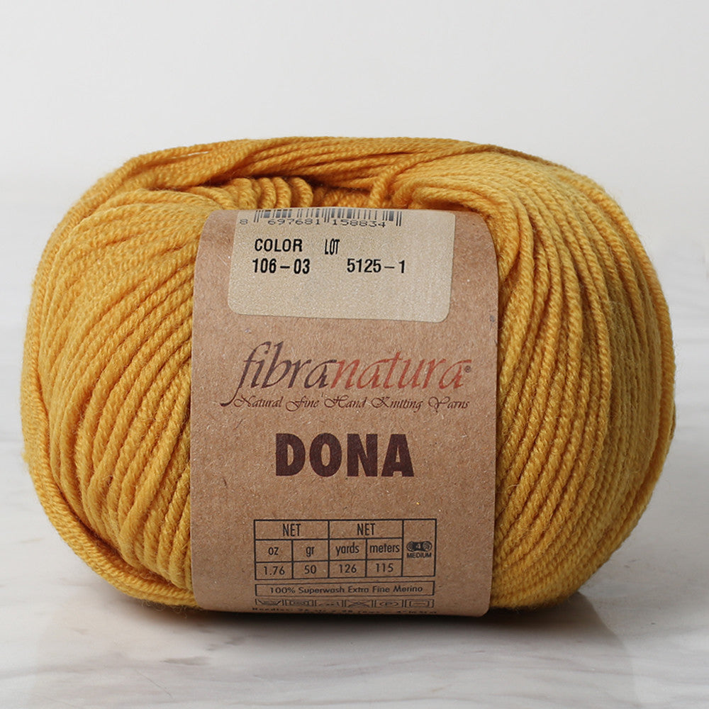 Fibra natura dona Hardal Sarısı El Örgü İpi - 106-03