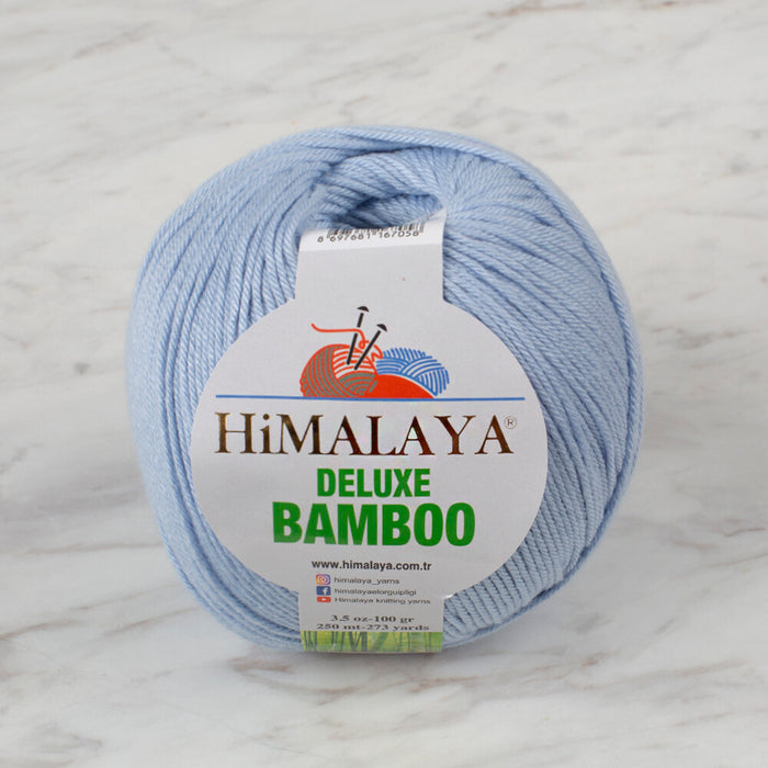 Himalaya Deluxe Bamboo Mavi El Örgü İpi -124-13