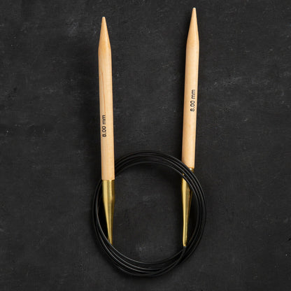 KnitPro Basix Birch Huş Ağacı 8mm 120cm Misinalı Şiş - 35355