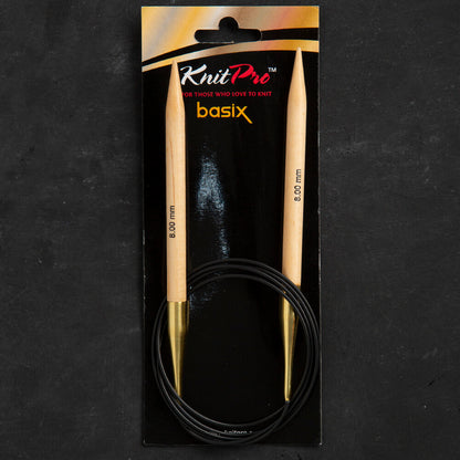 KnitPro Basix Birch Huş Ağacı 8mm 120cm Misinalı Şiş - 35355