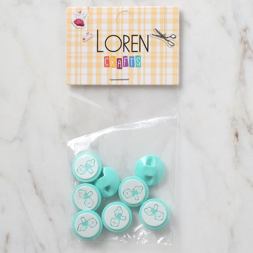 Loren Crafts 8'li Yeşil Bebe Düğme - 372