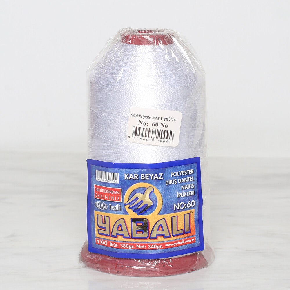 Yabalı Polyester İp Kar Beyaz 100 gr - No:60
