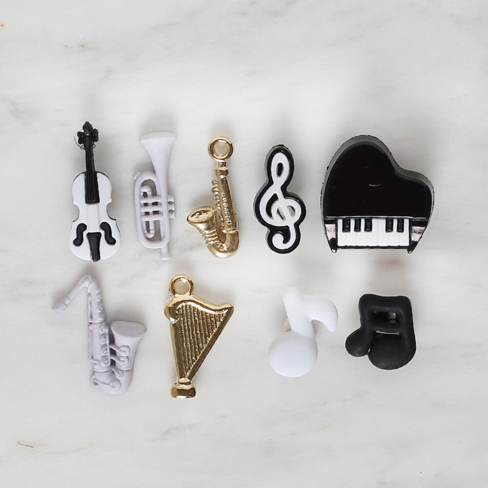 Buttons & Galore Müzik Temalı Dekoratif Düğme - 4098