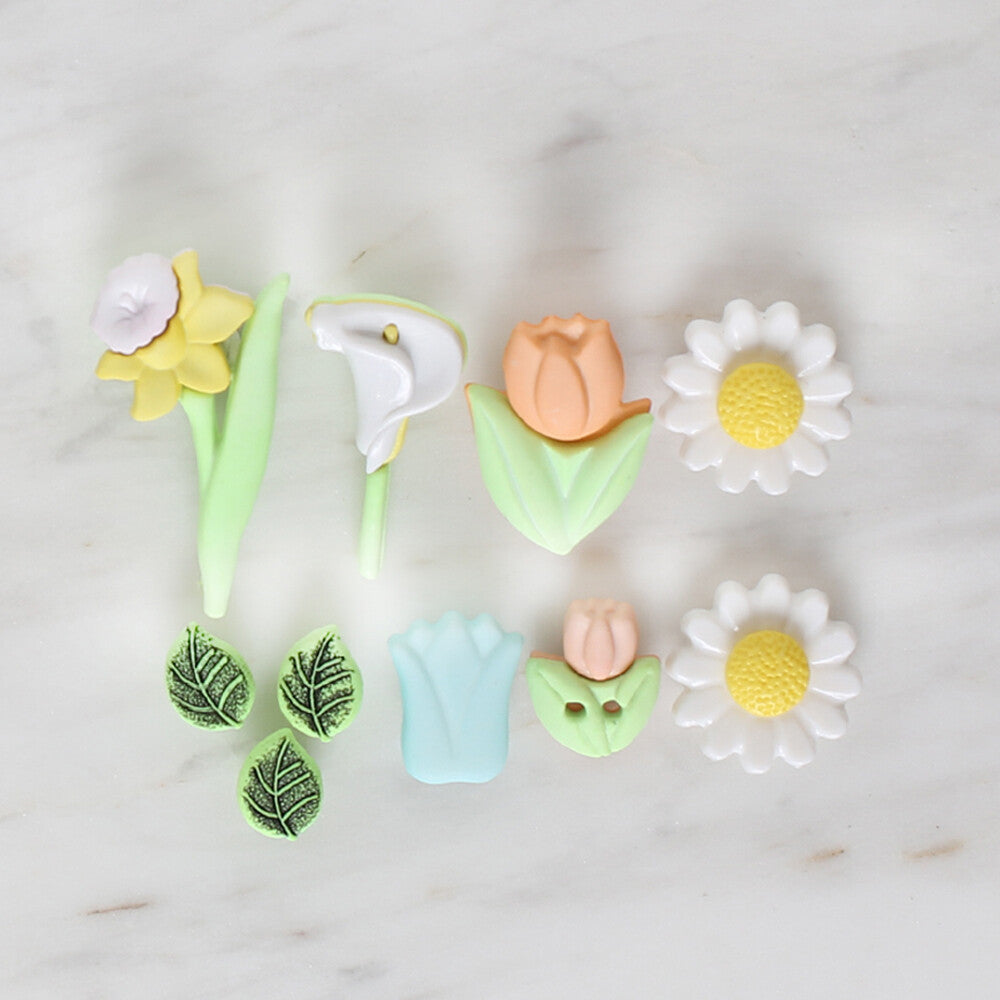 Buttons & Galore Çiçek Desenli Dekoratif Düğme - 4451