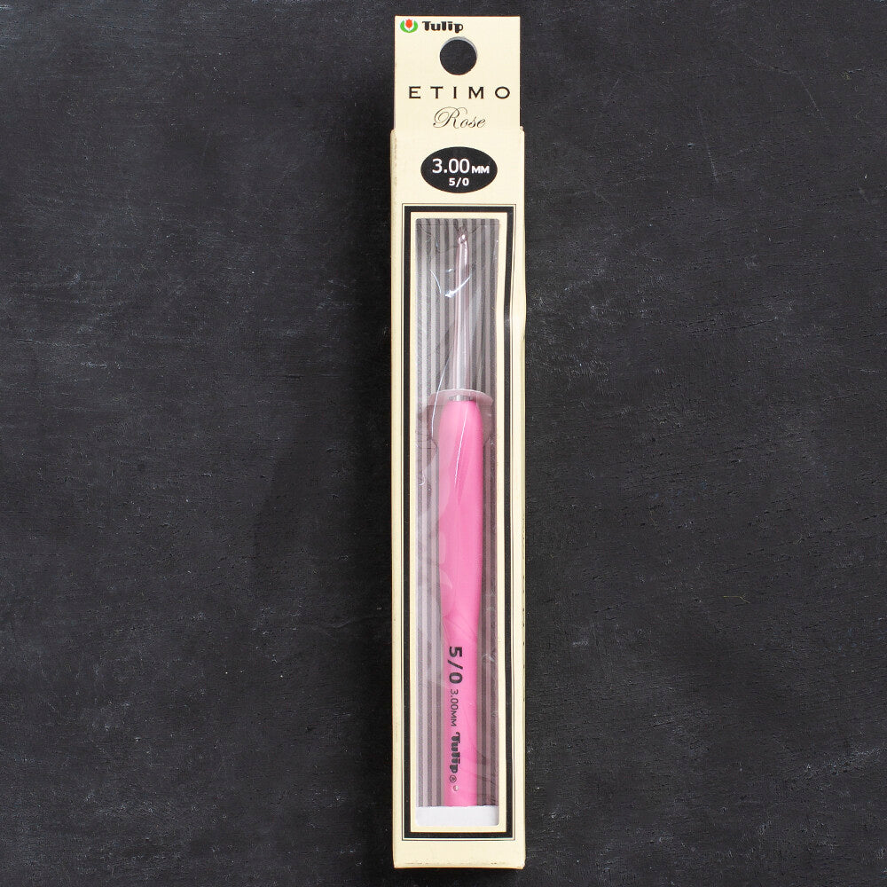Tulip Etimo Rose 3 mm 14 cm Pembe Yumuşak Saplı Yün Tığ - TER-06e
