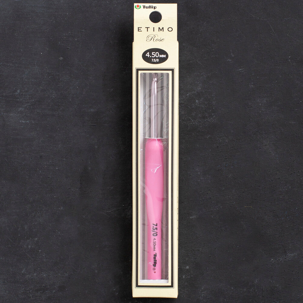 Tulip Etimo Rose 4.5 mm 14 cm Pembe Yumuşak Saplı Yün Tığ - TER-09e