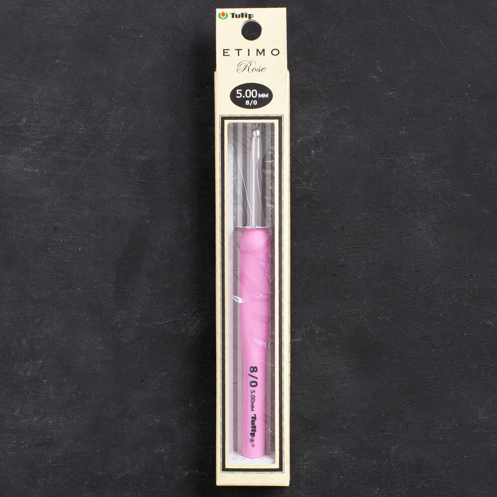 Tulip Etimo Rose 5 mm 14 cm Pembe Yumuşak Saplı Yün Tığ - TER-10e