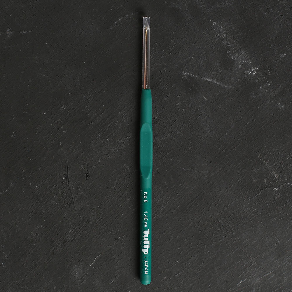 Tulip No:6 1,40 mm 14 cm Yeşil Silikon Yumuşak Saplı Dantel Tığ - T-9GE