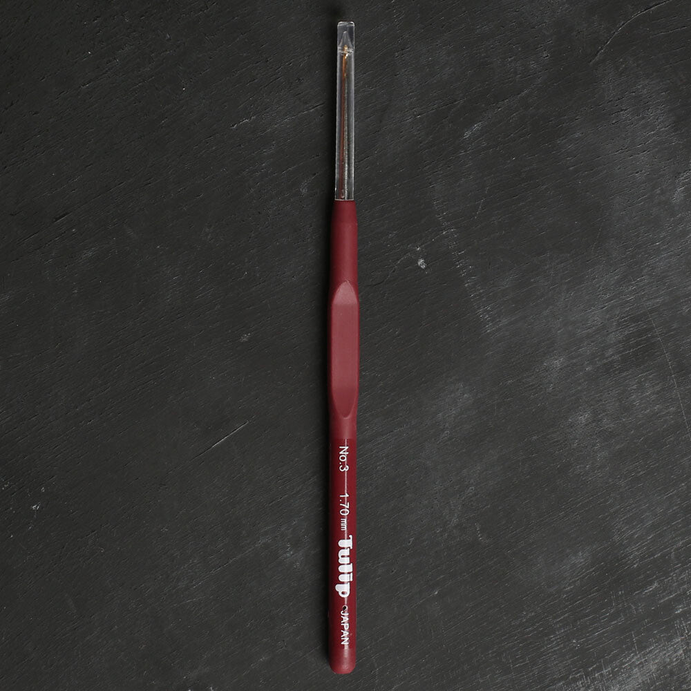 Tulip No:3 1,70 mm 14 cm Kahverengi Silikon Yumuşak Saplı Dantel Tığ - T-9GE