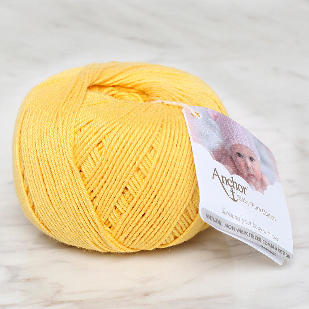 ANCHOR BABY PURE COTTON 4PLY 50G SARI EL ÖRGÜ İPİ - 4804000 -  00305
