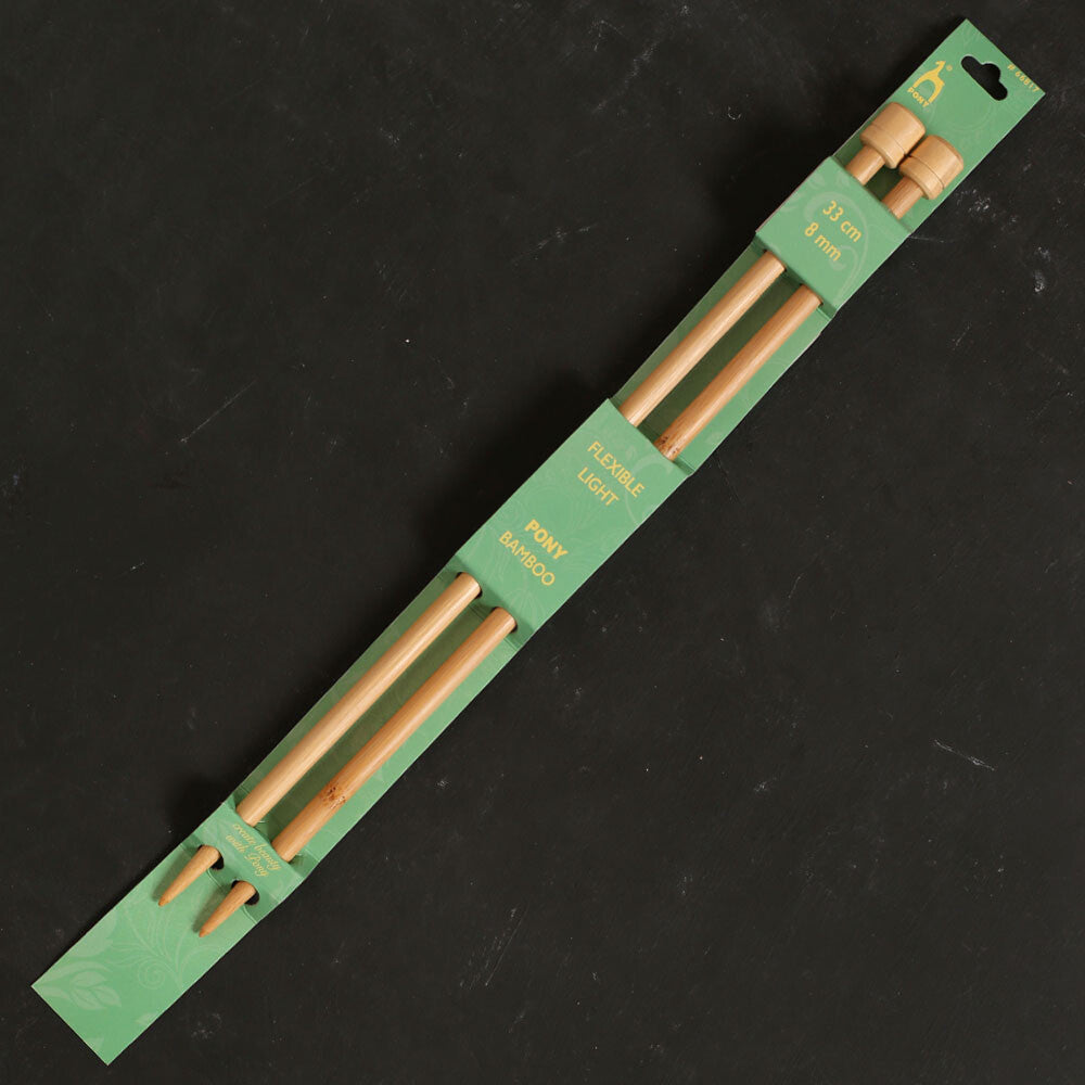Pony Bamboo 8 mm 33 cm Bambu Örgü Şişi - 66817