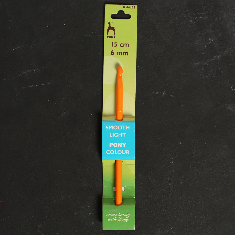 Pony Colour 6 mm 15 cm Turuncu Plastik Yün Tığ - 44363