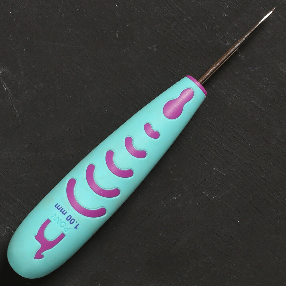 Pony No:12 1,0 mm 13 cm Çelik Uçlu Ergonomik Saplı Dantel Tığ - 59603
