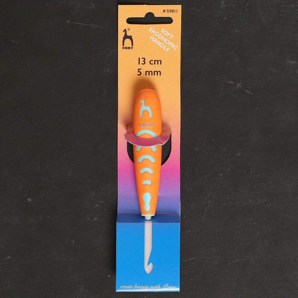 Pony 5 mm 13 cm Ergonomik Saplı Alüminyum Yün Tığ - 59811