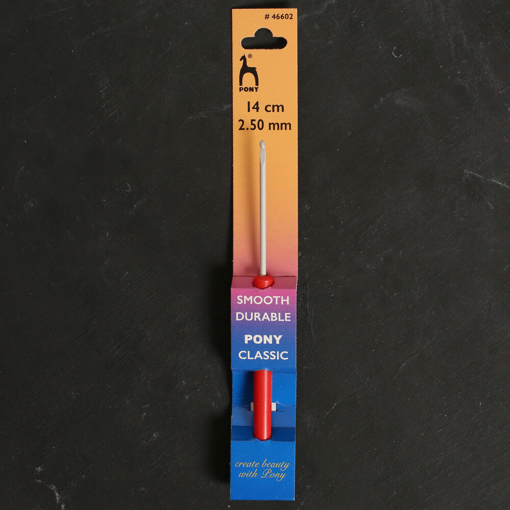 Pony 2.5 mm 14 cm Kırmızı Alüminyum Plastik Saplı Yün Tığ - 46602