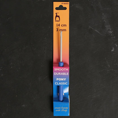 Pony 3 mm 14 cm Mavi Alüminyum Plastik Saplı Yün Tığ - 46603