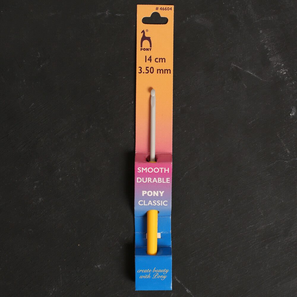 Pony 3.5 mm 14 cm Sarı Alüminyum Plastik Saplı Yün Tığ - 46604