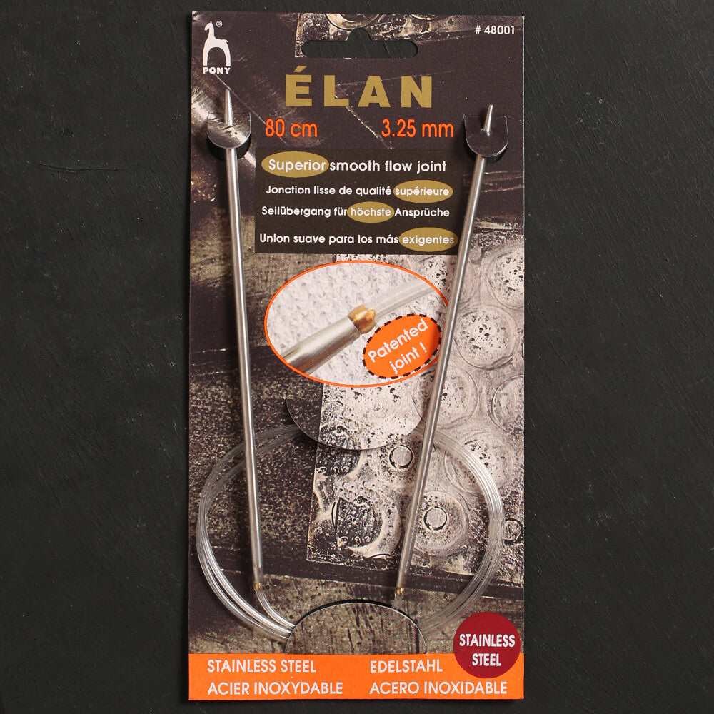 Pony Elan 3.25 mm 80 cm Paslanmaz Çelik Misinalı Şiş - 48001
