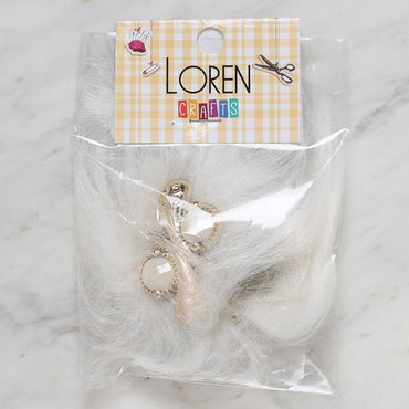 Loren Crafts Patik Süsü 1 Çift - Beyaz