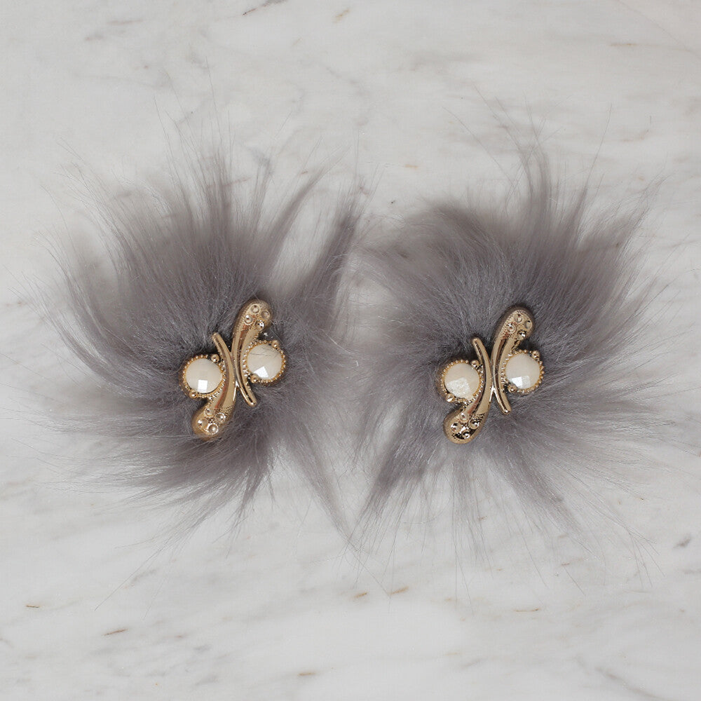 Loren Crafts Patik Süsü 1 Çift - Gri