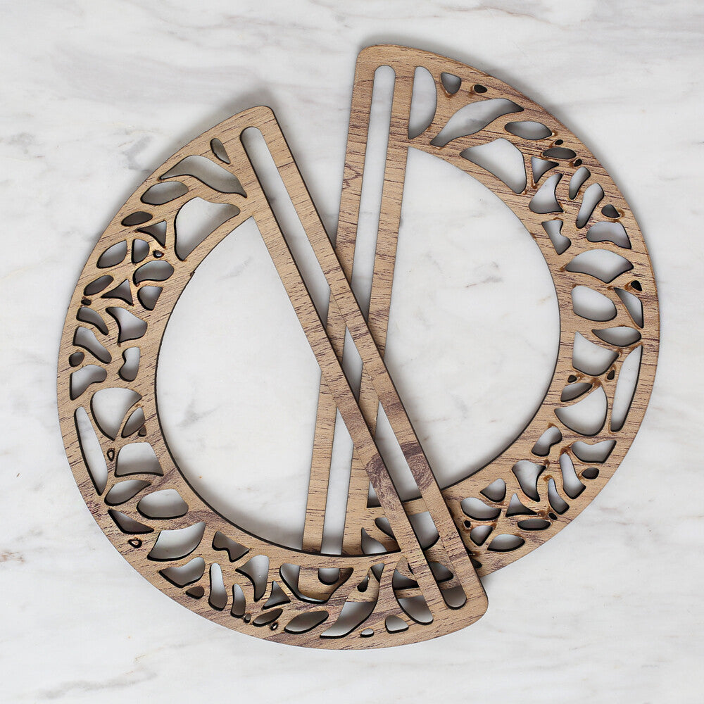 Loren Ahşap Oymalı Desenli Çanta Sapı