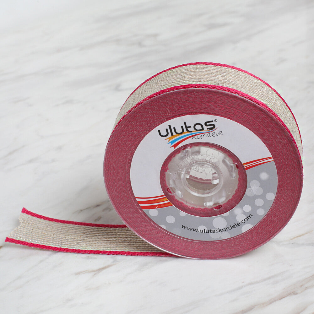 Ulutaş 2,5 cm 10 mt Pembe Keten Kurdele